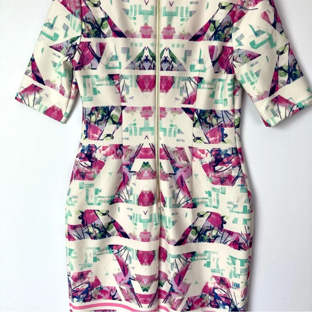 Vince Camuto Floral Abstract Knit Dress - Picture 8 of 11